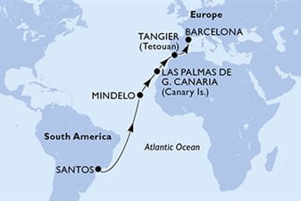 MSC Armonia - Brazílie, Kapverdy, Španělsko, Maroko (Santos)