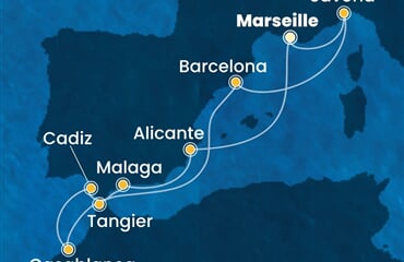 Costa Diadema - Francie, Itálie, Španělsko, Maroko (z Marseille)