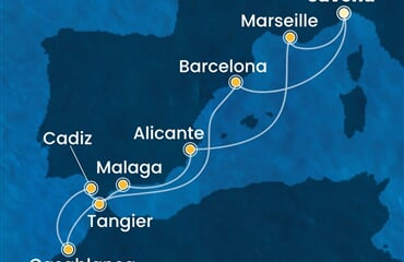 Costa Diadema - Itálie, Španělsko, Maroko, Francie (ze Savony)
