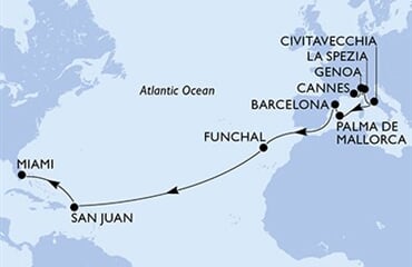 MSC Grandiosa - Francie, Itálie, Španělsko, Portugalsko, Portoriko, ... (Cannes)