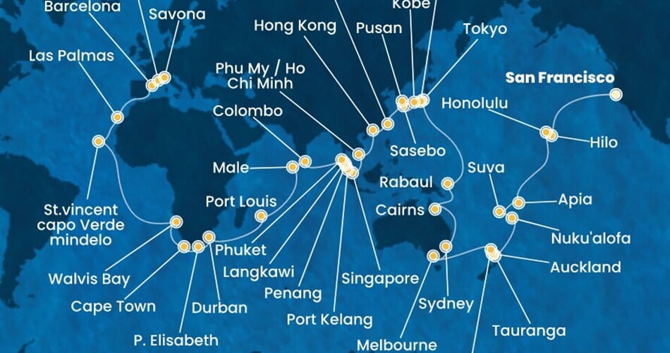 Trasa plavby CDE-SFO99A06