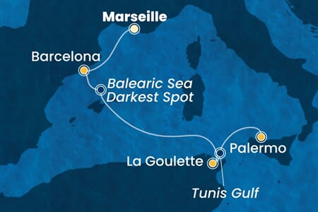 Costa Smeralda - Francie, Španělsko, Tunisko, Itálie (z Marseille)