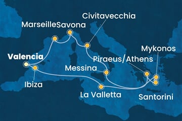 Costa Serena - Španělsko, Francie, Itálie, Řecko, Malta (Valencie)