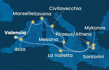 Costa Serena - Španělsko, Francie, Itálie, Řecko, Malta (Valencie)