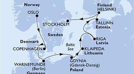 MSC Magnifica - Norsko, Dánsko, Německo, Polsko, Litva, ... (Oslo)