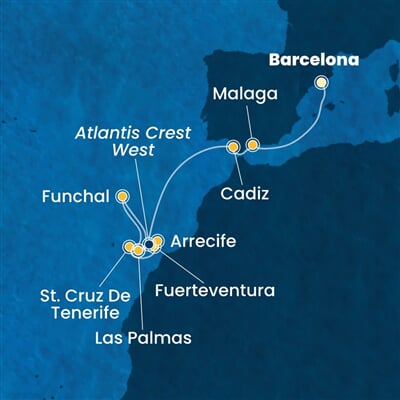 Trasa plavby CSM-BCN12A12