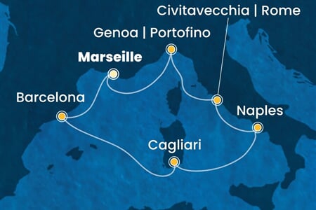 Costa Smeralda - Francie, Španělsko, Itálie (z Marseille)