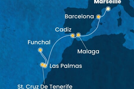 Costa Smeralda - Francie, Španělsko, Portugalsko (z Marseille)