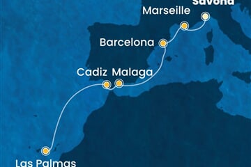 Costa Smeralda - Itálie, Francie, Španělsko (ze Savony)