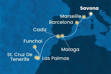 Costa Smeralda - Itálie, Francie, Španělsko, Portugalsko (ze Savony)