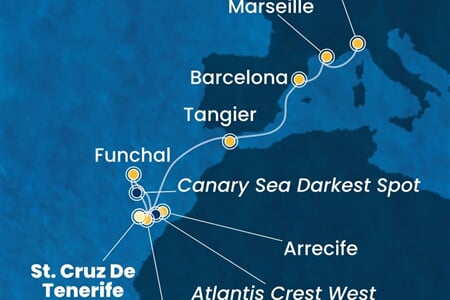 Costa Smeralda - Španělsko, Portugalsko, Maroko, Francie (Santa Cruz de Tenerife)