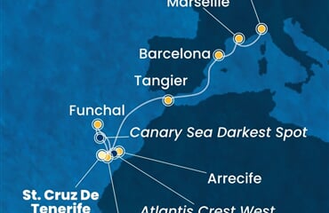 Costa Smeralda - Španělsko, Portugalsko, Maroko, Francie (Santa Cruz de Tenerife)