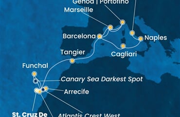 Costa Smeralda - Španělsko, Portugalsko, Maroko, Francie, Itálie (Santa Cruz de Tenerife)