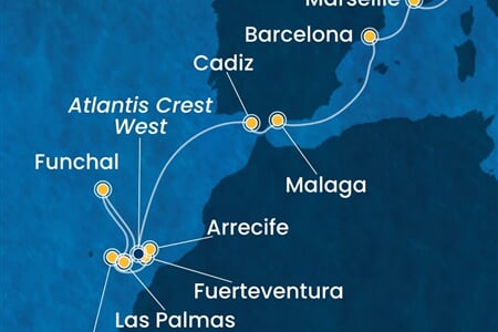 Costa Smeralda - Itálie, Francie, Španělsko, Portugalsko (ze Savony)