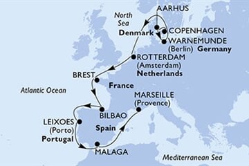 MSC Magnifica - Dánsko, Německo, Nizozemí, Francie, Španělsko, ... (z Kodaně)