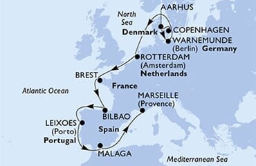 MSC Magnifica - Dánsko, Německo, Nizozemí, Francie, Španělsko, ... (z Kodaně)