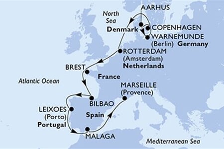 MSC MAGNIFICA - Dánsko, Německo, Nizozemí, Francie, Španělsko, ... (z Kodaně)