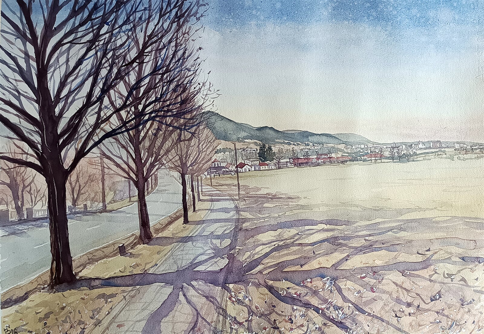 Blažena Niemcová : Vendryně, jaro je ve vzduchu, 50 × 70 cm