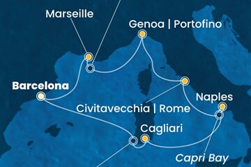 Costa Smeralda - Španělsko, Itálie, Francie (z Barcelony)