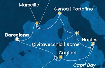 Costa Smeralda - Španělsko, Itálie, Francie (z Barcelony)