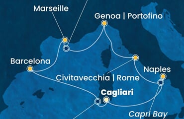 Costa Smeralda - Itálie, Francie, Španělsko (Cagliari)