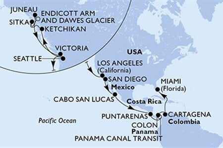 MSC POESIA - Amerikai Egyesült Államok, Kanada, Mexikó, Costa Rica, Panama, ...