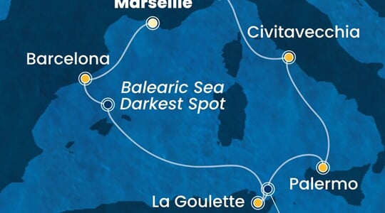 Costa Smeralda - Francie, Španělsko, Tunisko, Itálie (z Marseille)