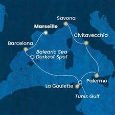 Costa Smeralda - Francie, Španělsko, Tunisko, Itálie (z Marseille)