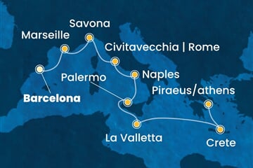 Costa Pacifica - Španělsko, Francie, Itálie, Malta, Řecko (z Barcelony)