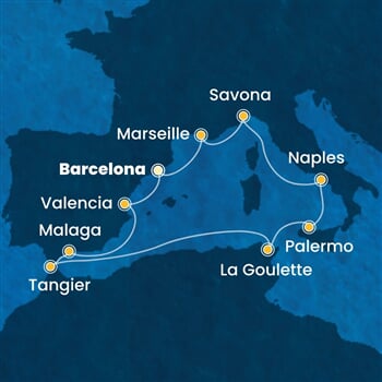 Trasa plavby CPA-BCN11A1K