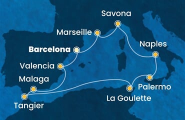 Costa Pacifica - Španělsko, Francie, Itálie, Tunisko, Maroko (z Barcelony)