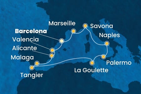 Costa Pacifica - Španělsko, Francie, Itálie, Tunisko, Maroko (z Barcelony)