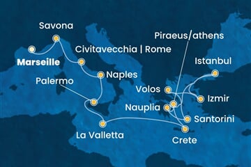 Costa Pacifica - Francie, Itálie, Malta, Řecko, Turecko (z Marseille)