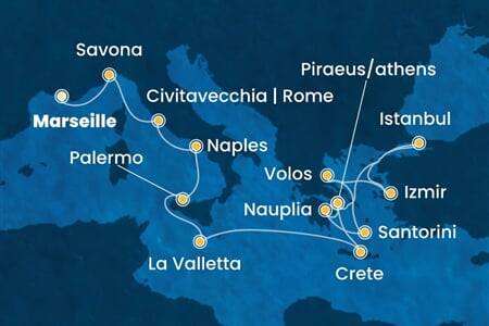 Costa Pacifica - Francie, Itálie, Malta, Řecko, Turecko (z Marseille)