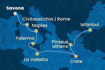 Costa Pacifica - Itálie, Malta, Řecko, Turecko (ze Savony)
