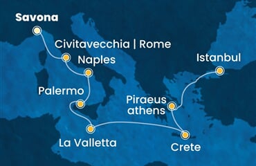Costa Pacifica - Itálie, Malta, Řecko, Turecko (ze Savony)