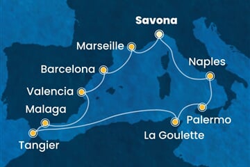 Costa Pacifica - Itálie, Tunisko, Maroko, Španělsko, Francie (ze Savony)