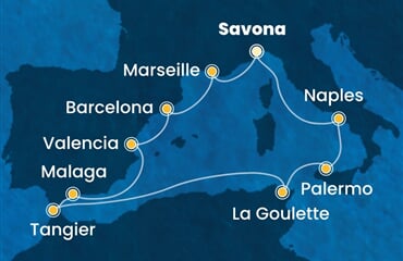 Costa Pacifica - Itálie, Tunisko, Maroko, Španělsko, Francie (ze Savony)