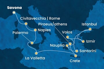 Costa Pacifica - Itálie, Malta, Řecko, Turecko (ze Savony)