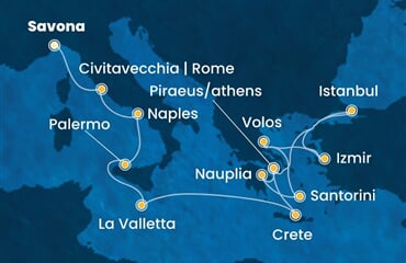 Costa Pacifica - Itálie, Malta, Řecko, Turecko (ze Savony)