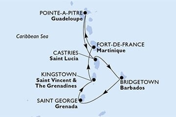 MSC WORLD EUROPA - Guadeloupe, Saint Lucia, Barbados, Grenada, Saint Vincentés és Grenadine, ... (a Pointe-a-Pitre-ből)