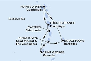 MSC WORLD EUROPA - Martinique, Guadeloupe, Barbados, Saint Vincentés és Grenadine, Grenada, ... (a Fort-de-France-ből)