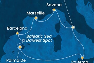 Costa Toscana - Itálie, Francie, Španělsko (z Civitavecchie)