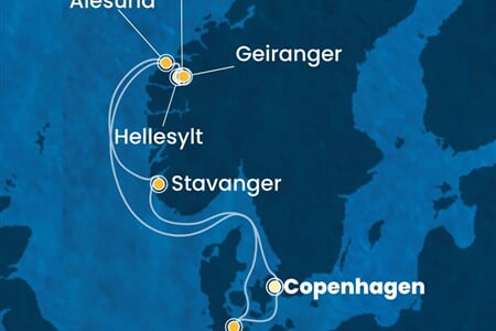 Costa Diadema - Dánsko, Norsko, Německo (z Kodaně)