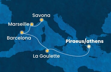 Costa Fortuna - Řecko, Tunisko, Španělsko, Francie, Itálie (z Pirea)