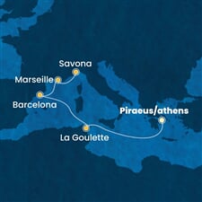 Costa Fortuna - Řecko, Tunisko, Španělsko, Francie, Itálie (z Pirea)