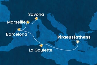 Costa Fortuna - Řecko, Tunisko, Španělsko, Francie, Itálie (z Pirea)