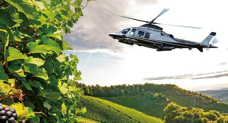 Helicopter wine tour