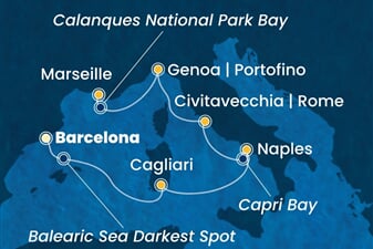 Costa Toscana - Španělsko, Itálie, Francie (z Barcelony)