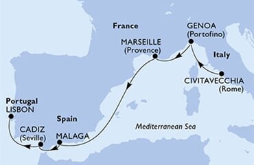 MSC Sinfonia - Itálie, Francie, Španělsko, Portugalsko (z Civitavecchie)